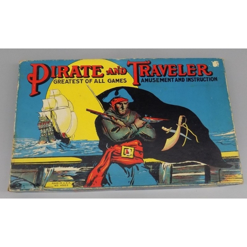1936 Pirate and Traveler Board Game Complete Milton Bradley Antique Rare Clean